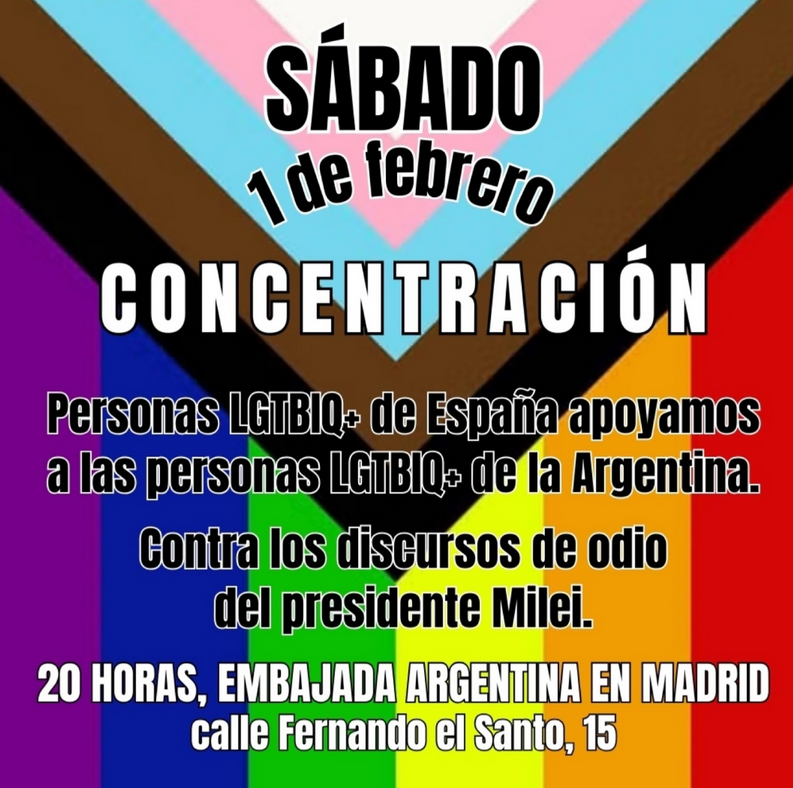 Concentración enfrente embajada argentina contra los discursos de odio del presidente