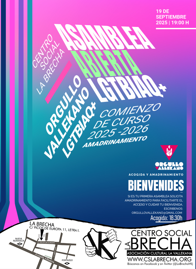 Vuelven las Asambleas de Orgullo Vallekano LGTBIQ+