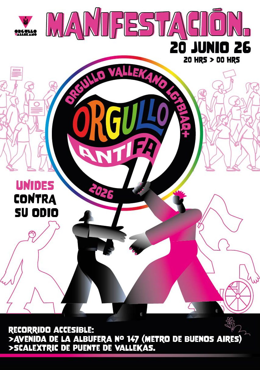 Manifestación Orgullo Vallekano 20 junio 2026